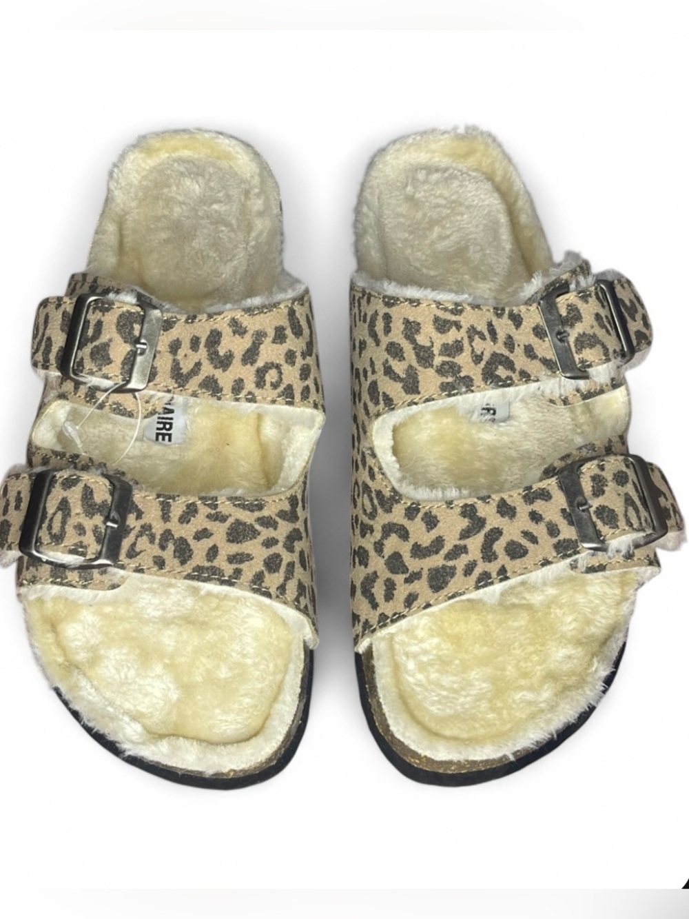 Cushionaire Leopard Print BIRKENSTOCK Arizona Style Shearling Fur Lining Sandals